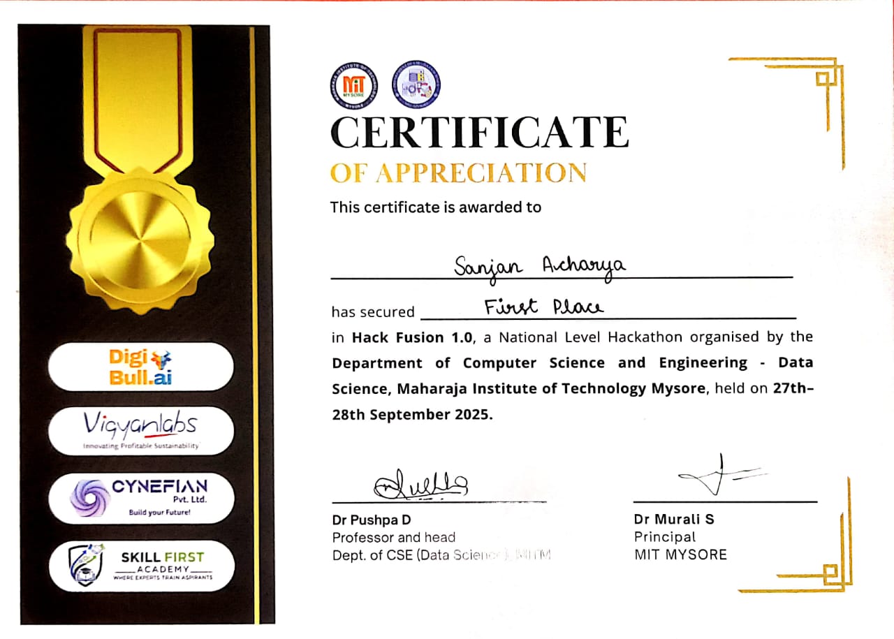 Official certificate